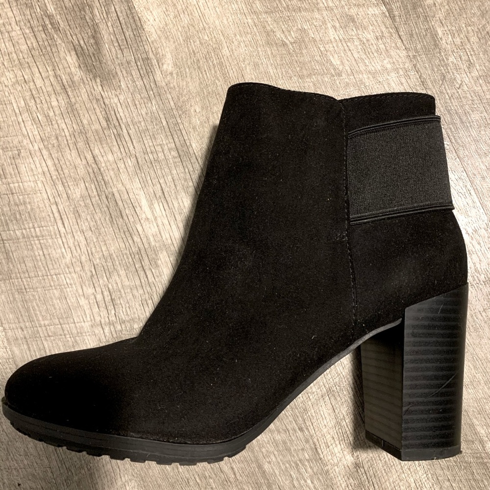 Suede black booties